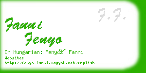 fanni fenyo business card